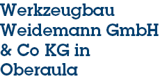 Werkzeugbau Weidemann GmbH & Co KG in Oberaula